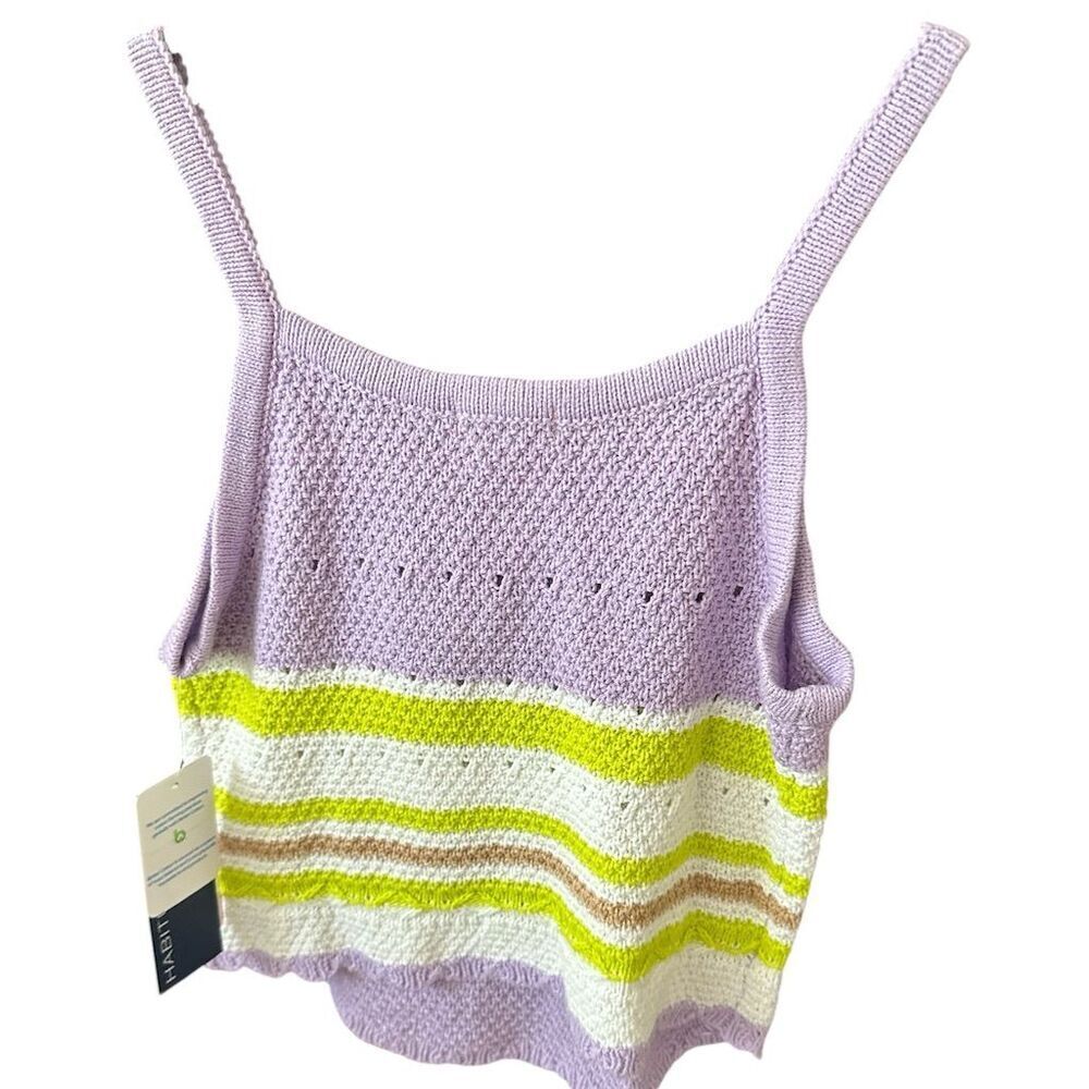 Habitual Girl Crochet Knit Striped Tank Top Size 12 Multicolor - Picture 2 of 5
